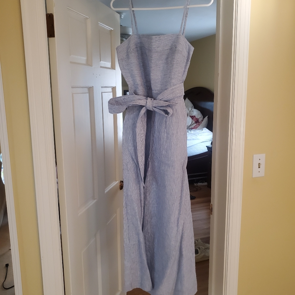 Jcrew seersucker jumpsuit